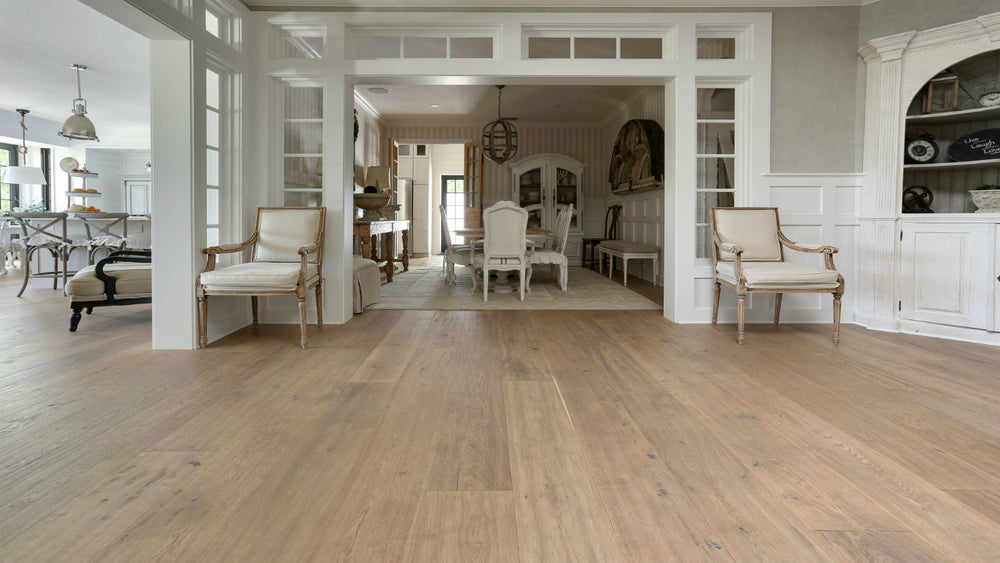 Hardwood Champagne Rustic European White Oak Floor Art Wide Plank Collection